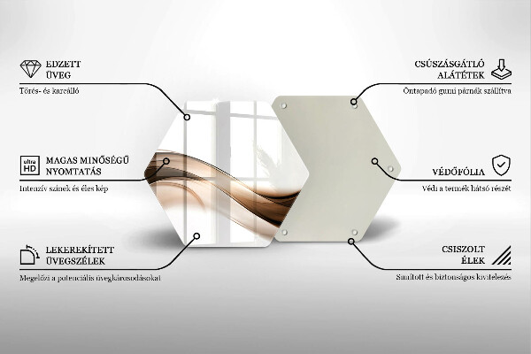 Tabla de cortar de vidrio Líneas marrones abstractas