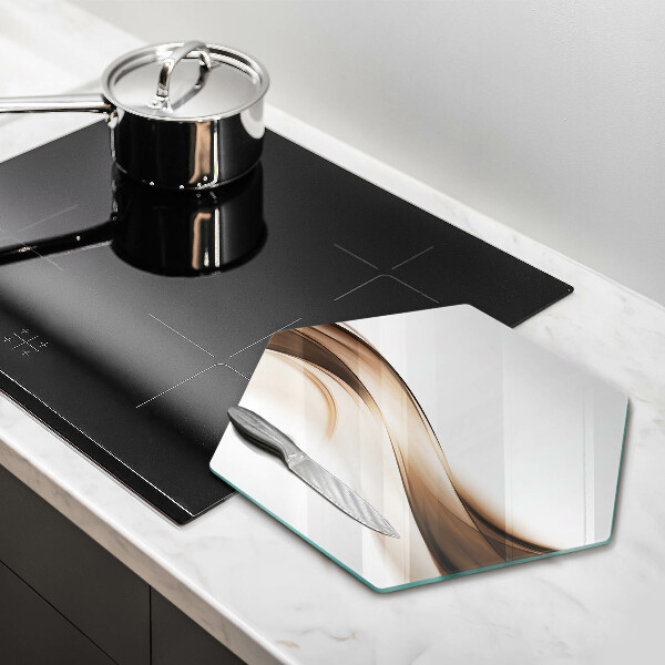 Tabla de cortar de vidrio Líneas marrones abstractas