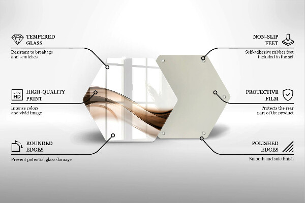 Tabla de cortar de vidrio Líneas marrones abstractas