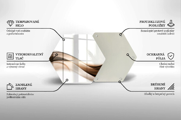 Tabla de cortar de vidrio Líneas marrones abstractas