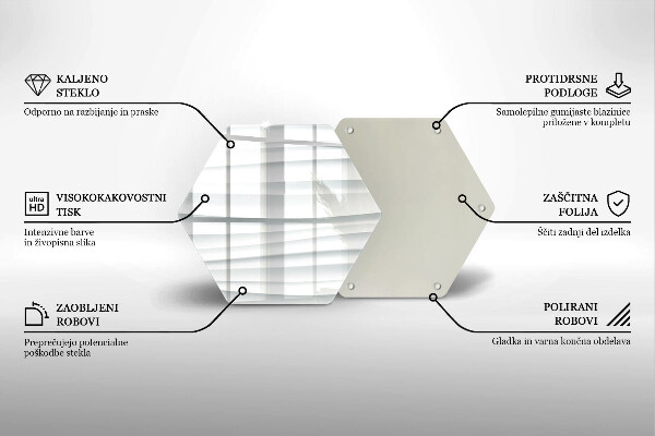 Tabla de cortar de vidrio Estructura moderna