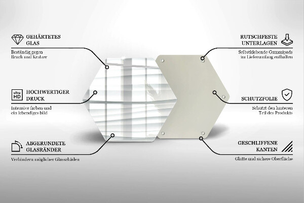 Tabla de cortar de vidrio Estructura moderna