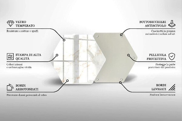 Tabla de cortar de vidrio Piedra de mármol decorativa