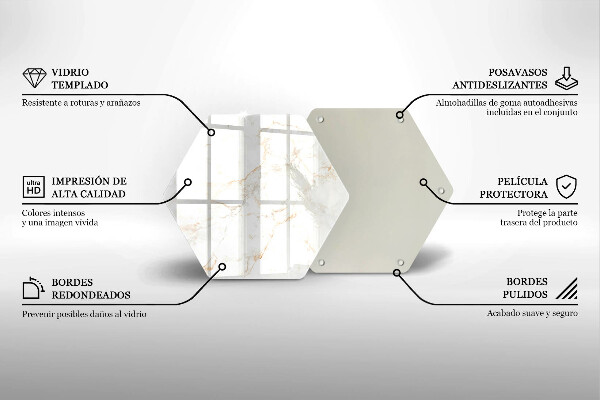 Tabla de cortar de vidrio Piedra de mármol decorativa