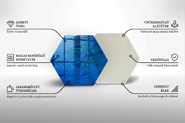 Tabla de cortar de vidrio Plumas de ave