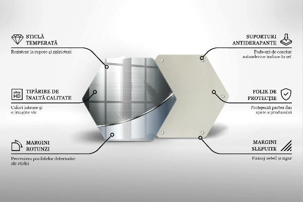 Tabla de cortar de vidrio Patrón de abstracción de metal