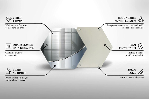Tabla de cortar de vidrio Patrón de abstracción de metal