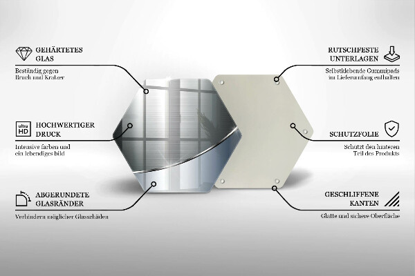 Tabla de cortar de vidrio Patrón de abstracción de metal