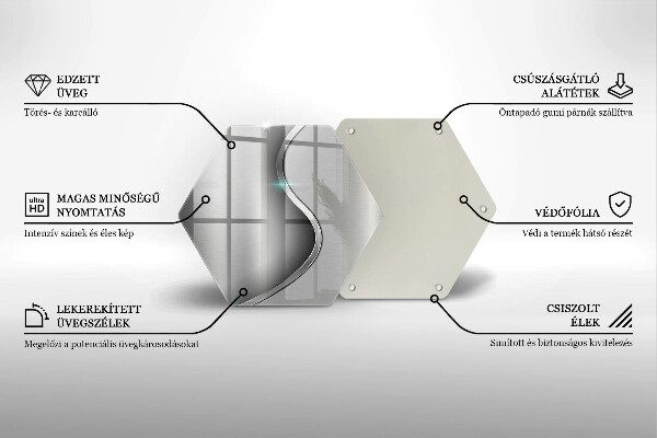 Tabla de cortar de vidrio Metal plateado abstracto