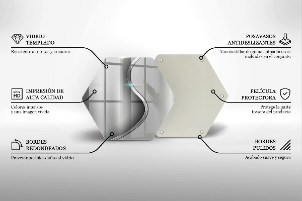 Tabla de cortar de vidrio Metal plateado abstracto