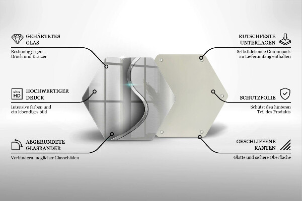 Tabla de cortar de vidrio Metal plateado abstracto