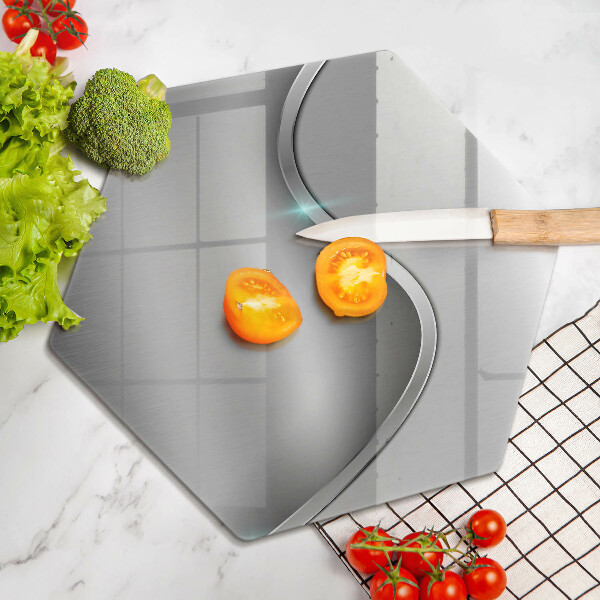 Tabla de cortar de vidrio Metal plateado abstracto