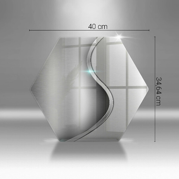 Tabla de cortar de vidrio Metal plateado abstracto