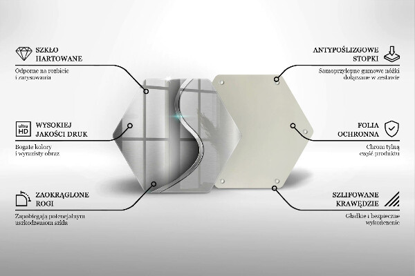 Tabla de cortar de vidrio Metal plateado abstracto