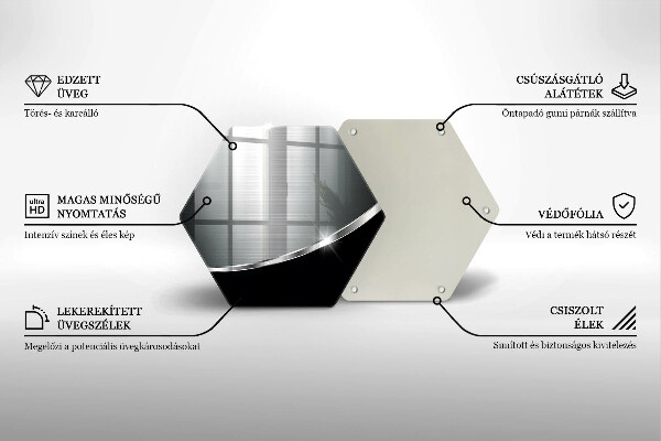 Tabla de cortar de vidrio Abstracción con metal