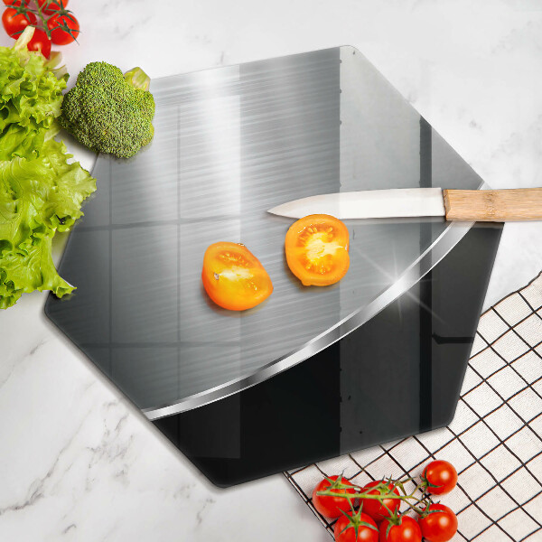 Tabla de cortar de vidrio Abstracción con metal