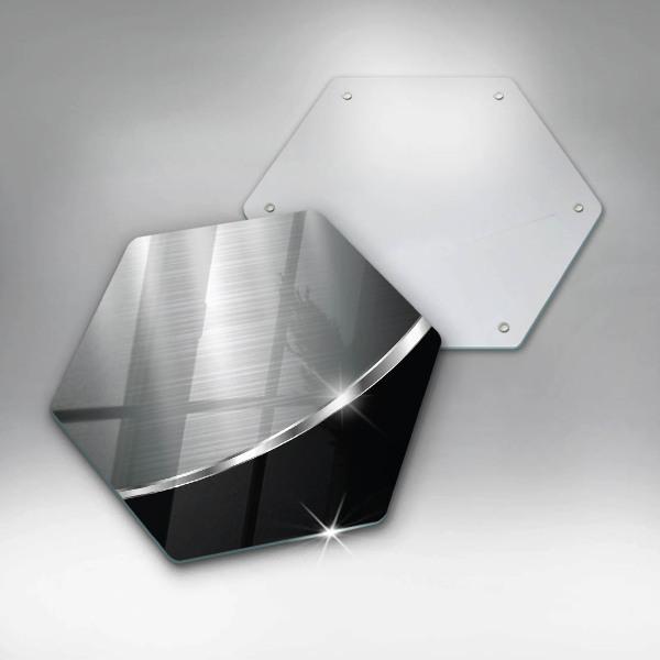 Tabla de cortar de vidrio Abstracción con metal