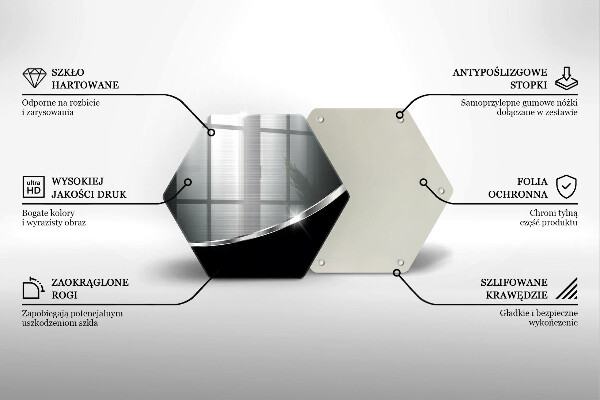 Tabla de cortar de vidrio Abstracción con metal