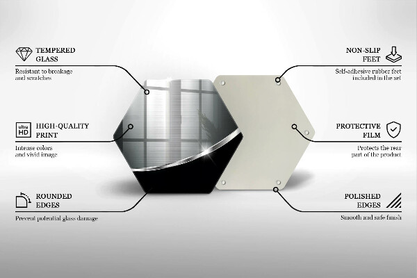 Tabla de cortar de vidrio Abstracción con metal