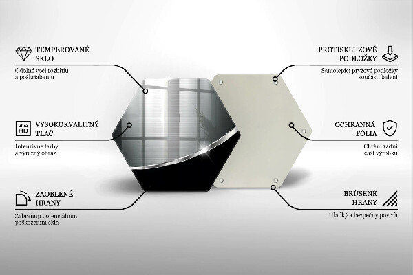 Tabla de cortar de vidrio Abstracción con metal