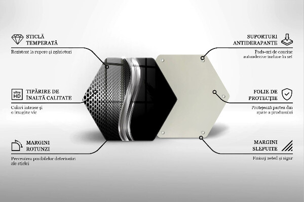 Tabla de cortar de vidrio Estructura metálica