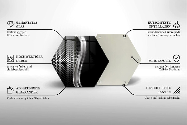 Tabla de cortar de vidrio Estructura metálica