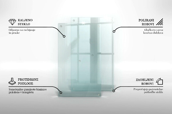 Tabla de cortar de vidrio transparente de 2x30x52 cm