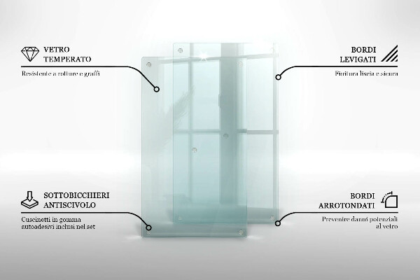 Tabla de cortar de vidrio transparente de 2x30x52 cm