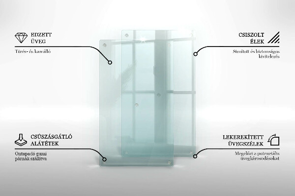 Tabla de cortar de vidrio transparente de 2x30x52 cm