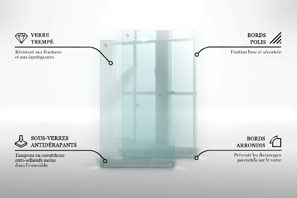 Tabla de cortar de vidrio transparente de 2x30x52 cm