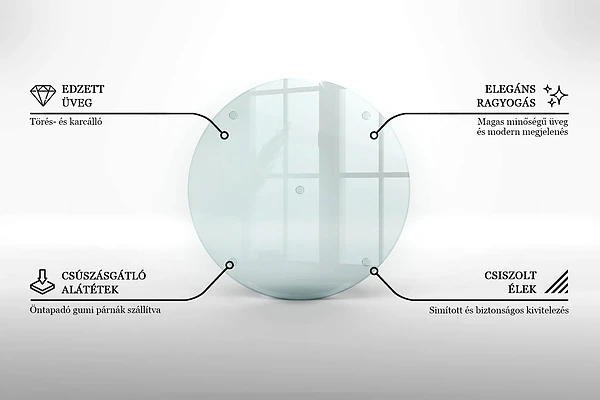 Plato de vidrio templado transparente de 30 cm