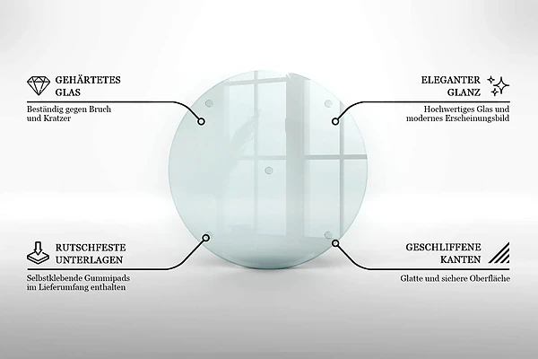 Plato de vidrio templado transparente de 30 cm
