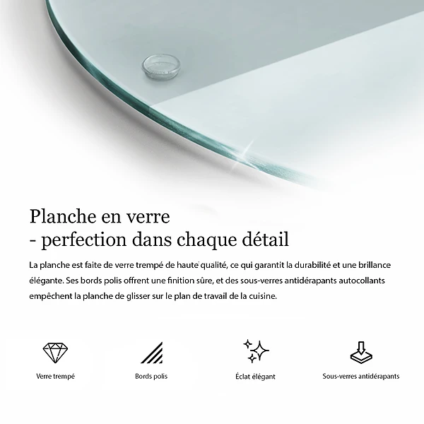 Plato de vidrio templado transparente de 30 cm