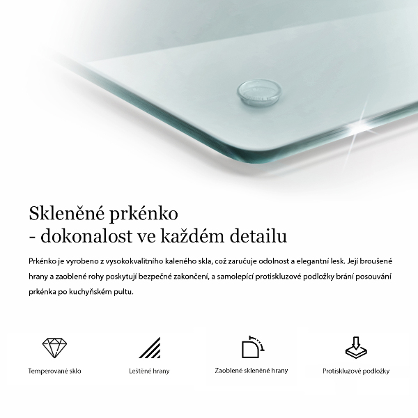 Tabla de cortar de vidrio transparente 52x30 cm