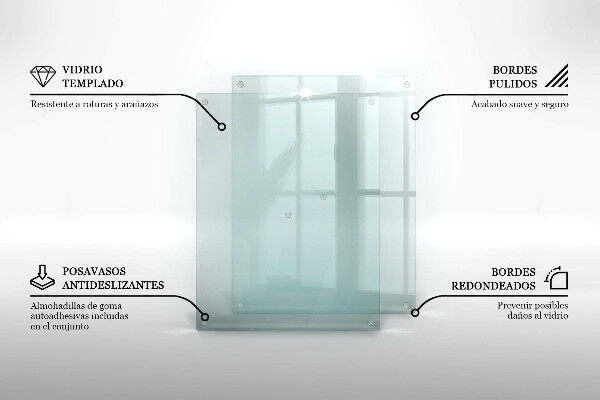 Tabla de cortar de vidrio templado transparente 52x40 cm
