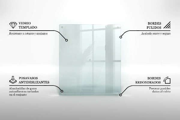 Tabla de cortar de vidrio transparente 60x52 cm