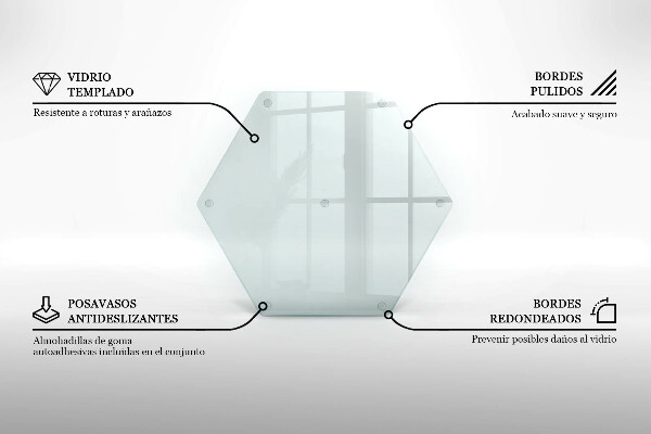 De vidrio templado transparente 40 cm