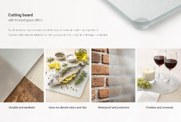 Tabla de cortar de vidrio fi30 cm