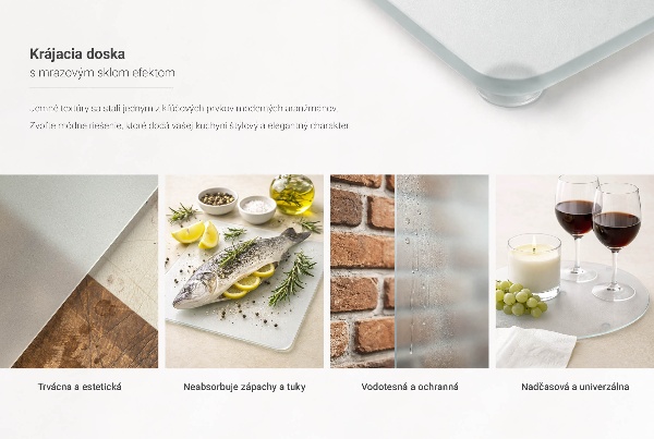 Tabla de cortar de vidrio 52x30 cm