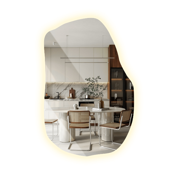 Espejo con forma original led moderno 80x52 cm