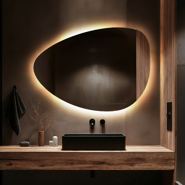 Espejo LED ovoidal de 50x70 cm