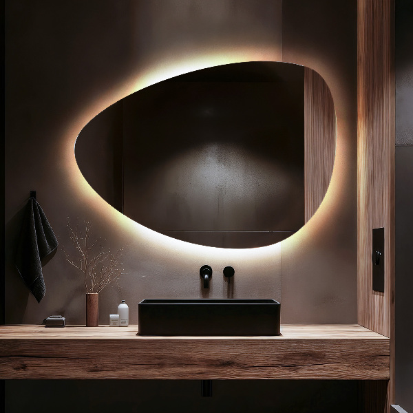 Espejo LED con forma de huevo 57x80 cm