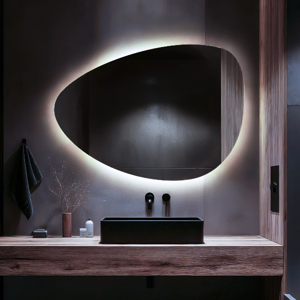 Espejo LED con forma de huevo 57x80 cm