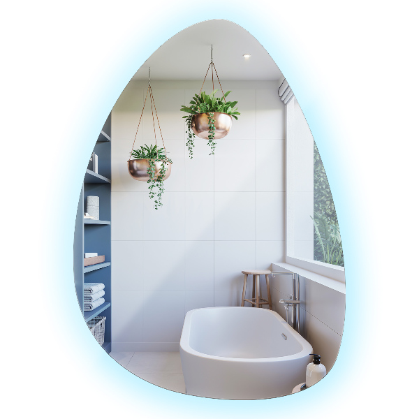 Espejo LED con forma de huevo 64x90 cm