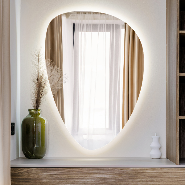 Espejo LED con forma de huevo 64x90 cm