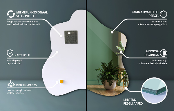 Espejo mancha irregular 58x58 cm