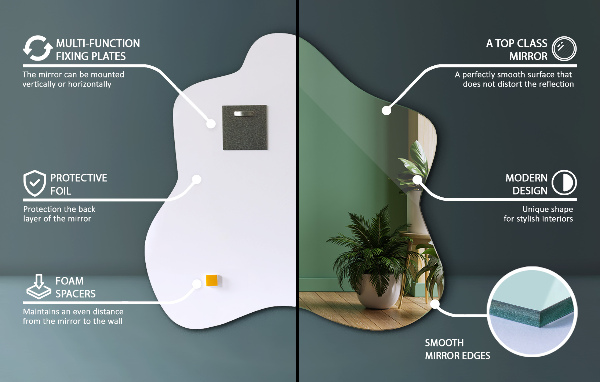 Espejo mancha irregular 58x58 cm