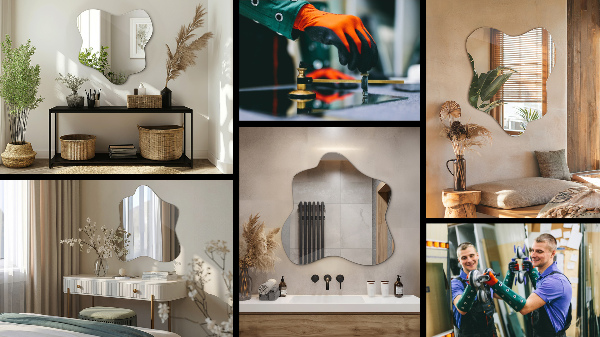 Espejo mancha irregular 68x67 cm