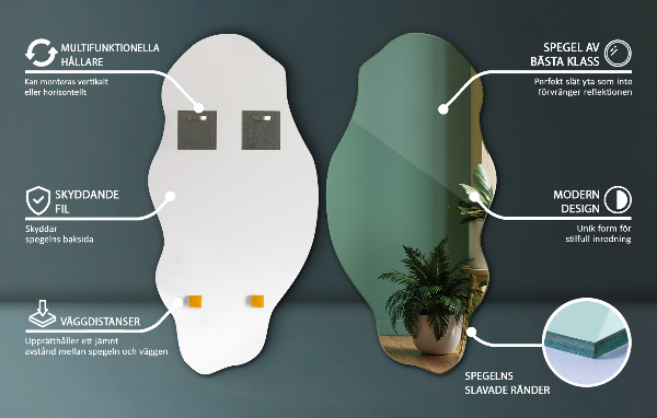 Espejo con forma original mancha 50x100