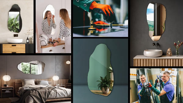 Espejo irregular accesorio de estilo sin marco 45x90